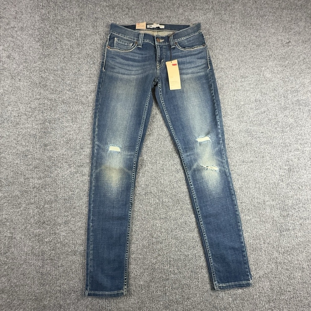 Levi's 524 Too Superlow Skinny Jeans Juniors 5M Medium Blue Ultra Low Rise NWT